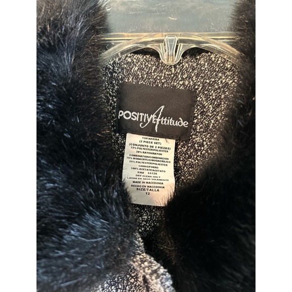 Positive Attitude Vintage Jacket with Faux Fur Collar and Cuffs Size 12 - Picture 2 of 6